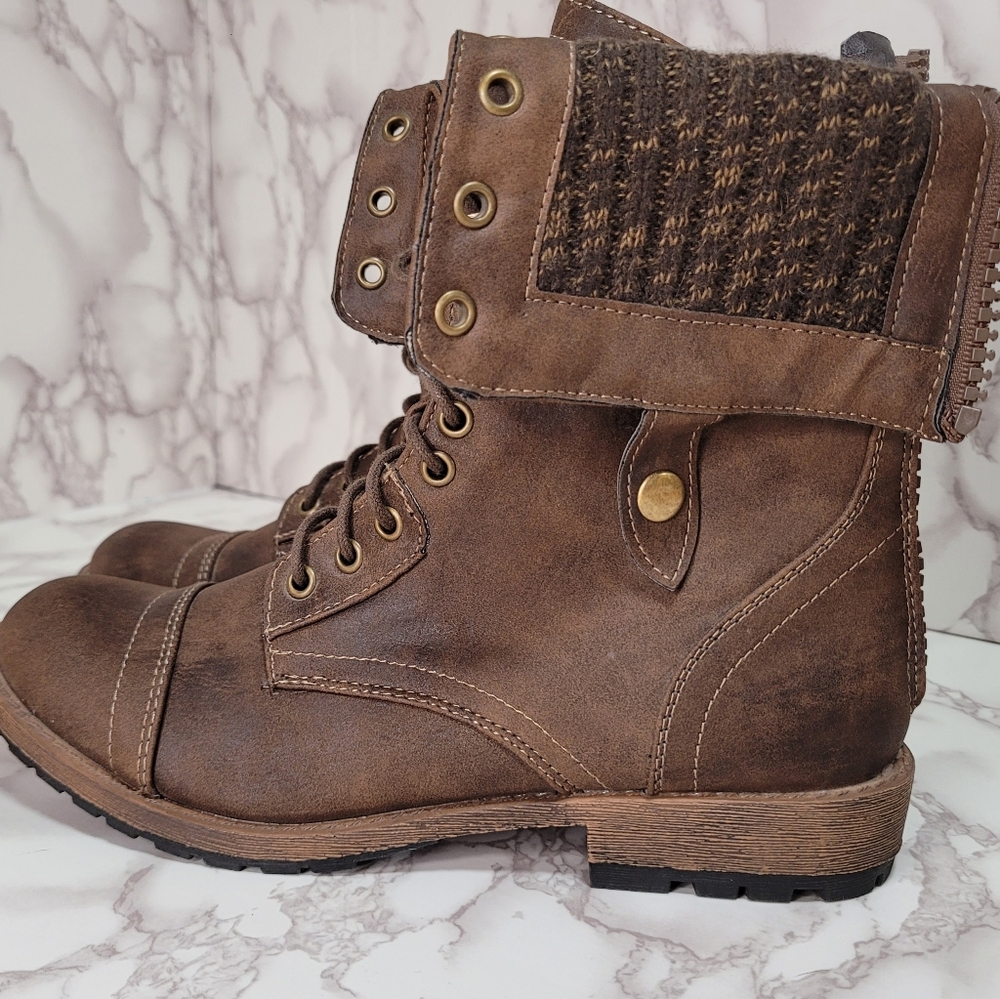 Dark Brown Lace Up Boots